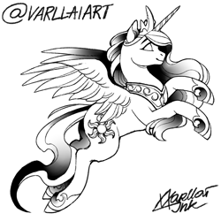 Size: 1500x1500 | Tagged: safe, artist:varllai, imported from derpibooru, princess celestia, alicorn, tattoo, tattoo artist