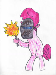Size: 1024x1351 | Tagged: safe, artist:sonicclone, imported from derpibooru, pinkie pie, pony, solo, traditional art, welder