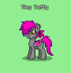 Size: 712x726 | Tagged: safe, imported from derpibooru, oc, oc only, oc:tiny taffy, bat pony, pony, pony town, bat pony oc, bat wings, cute, fangs, highlights, no cutie marks yet, pixel art, simple background, smiling, solo, wings