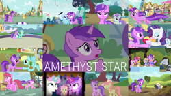Size: 1974x1111 | Tagged: safe, edit, edited screencap, editor:quoterific, imported from derpibooru, screencap, amethyst star, applejack, berry punch, berryshine, cloud kicker, dinky hooves, doctor whooves, fluttershy, gala appleby, linky, liza doolots, lucky clover, lyra heartstrings, meadow song, petunia, piña colada, rainbow dash, rarity, sassaflash, shoeshine, sparkler, spike, spring melody, sprinkle medley, time turner, tootsie flute, twilight sparkle, twinkleshine, alicorn, dragon, earth pony, pegasus, pony, unicorn, brotherhooves social, dragonshy, friendship is magic, it ain't easy being breezies, scare master, secret of my excess, simple ways, sisterhooves social, sleepless in ponyville, slice of life (episode), the mysterious mare do well, trade ya, yakity-sax, apple family member, applejack's hat, background pony, bag, bipedal, bouquet, bouquet of flowers, cowboy hat, eyes closed, female, flower, flower in hair, food, glowing horn, hat, horn, magic, magic aura, male, open mouth, pineapple, running, saddle bag, trotting, twilight sparkle (alicorn), winged spike, wings