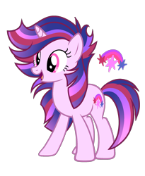 Size: 1657x2025 | Tagged: safe, artist:gloriaartist, artist:starflightsparkleyt, imported from derpibooru, oc, oc only, oc:glowing magic, earth pony, pony, female, magical lesbian spawn, mare, offspring, parent:rainbow dash, parent:twilight sparkle, parents:twidash, simple background, solo, transparent background