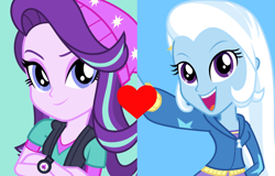 Size: 866x554 | Tagged: safe, imported from derpibooru, starlight glimmer, trixie, equestria girls, female, lesbian, shipping, shipping domino, startrix