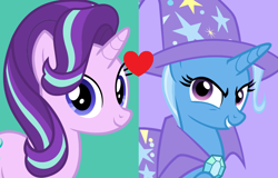 Size: 866x554 | Tagged: safe, imported from derpibooru, starlight glimmer, trixie, female, lesbian, shipping, shipping domino, startrix