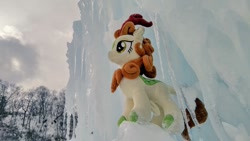 Size: 1024x576 | Tagged: safe, imported from derpibooru, photographer:pakapaka1993, autumn blaze, kirin, pony, ice, irl, japan, photo, plushie, snow, solo, winter