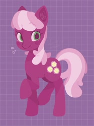 Size: 1535x2048 | Tagged: safe, artist:daisycorpse, artist:vanillavache, imported from derpibooru, cheerilee, earth pony, pony, female, graph paper, mare, purple background, simple background, solo