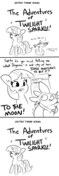 Size: 1024x3032 | Tagged: safe, artist:tjpones, artist:tjpones edits, edit, imported from derpibooru, spike, twilight sparkle, dragon, pony, unicorn, bitcoin, black and white, current events, dialogue, dogecoin, duo, female, grayscale, grimbo, lineart, male, mare, monochrome, mortgage, scroll, simple background, to the moon, unicorn twilight, white background