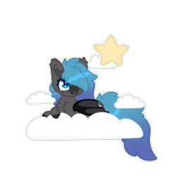 Size: 2000x2000 | Tagged: safe, artist:michini, imported from derpibooru, oc, oc only, bat pony, blue eyes, cloud, cute, simple background, transparent background