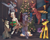 Size: 1500x1200 | Tagged: safe, artist:devi, artist:devi_shade, imported from derpibooru, oc, oc:anja snow, oc:clair de lune, oc:flechette, oc:soleil moonshadow, oc:vermilion brightwing, bat pony, changeling, deer, insect, moth, mothling, original species, pony, unicorn, christmas, christmas gift, christmas lights, christmas tree, holiday, pegabat, present, species swap, tree