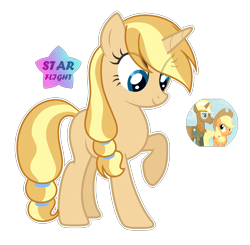 Size: 1701x1666 | Tagged: safe, artist:gloriaartist, artist:starflightsparkleyt, imported from derpibooru, applejack, trenderhoof, oc, pony, unicorn, female, mare, offspring, parent:applejack, parent:trenderhoof, parents:trenderjack, simple background, transparent background