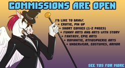 Size: 1200x657 | Tagged: safe, artist:sunny way, imported from derpibooru, oc, oc:sunny way, anthro, pony, advertising, any gender, any species, art, art for you, artwork, comm, commission, commission open, commission slot, commissions open, comms, digital art, feral, sale, solo