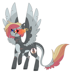 Size: 4937x5146 | Tagged: safe, artist:crazysketch101, imported from derpibooru, oc, oc:crazy looncrest, pegasus, pony, broken, evil, heterochromia, leonine tail, simple background, solo, tail, transparent background
