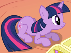 Size: 1786x1327 | Tagged: safe, imported from derpibooru, screencap, twilight sparkle, pony, unicorn, the return of harmony, book, cropped, female, golden oaks library, mare, solo, unicorn twilight