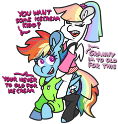 Size: 1780x1876 | Tagged: safe, artist:threetwotwo32232, imported from derpibooru, rainbow dash, oc, oc:bookworm, pegasus, pony, braces, clothes, female, hoodie, mare, misspelling of you're