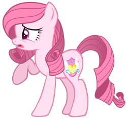 Size: 1090x1013 | Tagged: safe, artist:muhammad yunus, artist:tanahgrogot, imported from derpibooru, oc, oc only, oc:annisa trihapsari, earth pony, pony, base used, earth pony oc, female, mare, not rarity, open mouth, pink body, pink eyes, pink hair, sad, sad pony, simple background, solo, transparent background, vector