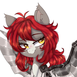 Size: 4000x4000 | Tagged: safe, artist:_spacemonkeyz_, imported from derpibooru, oc, oc only, oc:babaru, earth pony, pony, amputee, artificial wings, augmented, prosthetic limb, prosthetic wing, prosthetics, solo, wings