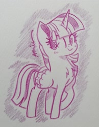 Size: 2381x3066 | Tagged: safe, artist:c.a.m.e.l.l.i.a, imported from derpibooru, twilight sparkle, alicorn, pony, fame and misfortune, adorable face, cute, looking back, simple background, solo, traditional art, twilight sparkle (alicorn), white background
