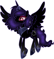 Size: 1280x1387 | Tagged: safe, artist:reptaurdrawsmlp, artist:tired-horse-studios, imported from derpibooru, oc, oc only, oc:nightmare eclipse, alicorn, pony, female, mare, simple background, solo, transparent background