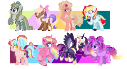 Size: 1280x700 | Tagged: safe, artist:felikusstekill, imported from derpibooru, oc, oc only, alicorn, earth pony, pegasus, unicorn, alicorn oc, base used, earth pony oc, horn, magical gay spawn, magical lesbian spawn, magical threesome spawn, offspring, parent:big macintosh, parent:fluttershy, parent:octavia melody, parent:photo finish, parent:pinkie pie, parent:rainbow dash, parent:saffron masala, parent:starlight glimmer, parent:sunset shimmer, parent:trenderhoof, parent:trouble shoes, parent:twilight sparkle, parents:big masala, parents:fluttertavia, parents:glimmertwipie, parents:photoshimmer, parents:sunsetdash, parents:trendershoes, parents:twidash, pegasus oc, simple background, transparent background, unicorn oc, white background, wings