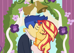 Size: 1280x924 | Tagged: safe, artist:3d4d, artist:90sigma, imported from derpibooru, flash sentry, sunset shimmer, equestria girls, female, flashimmer, gmaplay, kissing, male, marriage, shipping, straight, wedding