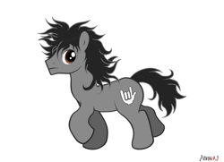 Size: 1984x1440 | Tagged: safe, artist:aldharoku, imported from derpibooru, oc, oc only, earth pony, pony, devil horn (gesture), earth pony oc, male, raised hoof, simple background, solo, stallion, white background
