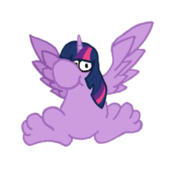 Size: 887x887 | Tagged: safe, artist:artevi, imported from derpibooru, twilight sparkle, alicorn, candy, food, nerds, not salmon, species swap, twilight sparkle (alicorn), wat, wings