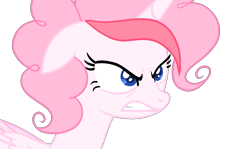 Size: 1454x868 | Tagged: safe, artist:muhammad yunus, artist:tanahgrogot, imported from derpibooru, oc, oc only, oc:strawberries, alicorn, pony, alicorn oc, angry, base used, ears back, floppy ears, gritted teeth, growl, horn, not pinkie pie, simple background, solo, transparent background, vector, wings