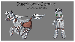 Size: 2320x1302 | Tagged: safe, artist:dragonofra, imported from derpibooru, oc, oc only, oc:palatinatus clypeus, pony, zebra, armor, armored zebra, craft, damascus armor, engraving, helmet, leather, leather armor, leather straps, scar, solo, tribal, tribal armor, zebra oc