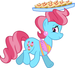 Size: 4399x4000 | Tagged: safe, artist:jeatz-axl, imported from derpibooru, cup cake, earth pony, pony, absurd resolution, apple, cupcake, female, food, mare, simple background, solo, transparent background, trotting, vector