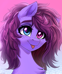 Size: 2500x3000 | Tagged: safe, artist:hakaina, imported from derpibooru, oc, oc only, oc:veen, pony, :p, heterochromia, simple background, solo, tongue out