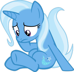 Size: 4500x4381 | Tagged: safe, artist:grapefruitface1, imported from derpibooru, trixie, pony, to where and back again, absurd resolution, confused, hoof on cheek, looking down, show accurate, simple background, sitting, solo, trace, transparent background, vector