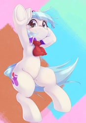 Size: 1430x2048 | Tagged: safe, artist:kurogewapony, imported from derpibooru, coco pommel, earth pony, pony, bipedal, cocobetes, cute, female, looking at you, mare, necktie, smiling, solo, underhoof