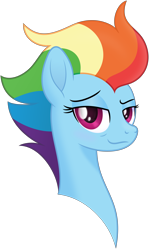 Size: 5000x8368 | Tagged: safe, artist:negatif22, imported from derpibooru, rainbow dash, pegasus, pony, the last problem, bust, female, mare, movie accurate, older, older rainbow dash, simple background, smiling, solo, transparent background, vector