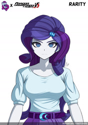 Size: 1228x1736 | Tagged: safe, alternate version, artist:pyropk, imported from derpibooru, rarity, equestria girls, anime style, breasts, busty rarity, crossover, danganronpa, danganronpa v3, solo