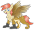 Size: 1280x1139 | Tagged: safe, artist:pzkratzer, imported from derpibooru, oc, oc only, oc:ponygriff, griffling, hippogriff, hybrid, original species, hippogriff oc, mole, moles, ponygriff, redesign, solo, spots, русские есть?