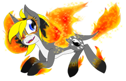 Size: 2800x1800 | Tagged: safe, artist:juliet-gwolf18, imported from derpibooru, oc, oc only, oc:juliet, alicorn, pony, alicorn oc, eyelashes, female, fire, horn, leonine tail, mare, one eye closed, simple background, solo, transparent background, wings, wink