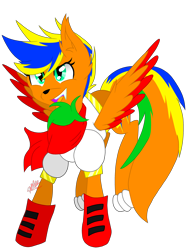 Size: 3000x4000 | Tagged: safe, artist:juliet-gwolf18, imported from derpibooru, oc, oc only, oc:blue bolt, pony, wolf, wolf pony, claws, clothes, cosplay, costume, eyelashes, female, mare, papyrus (undertale), scarf, solo, two toned wings, undertale, wings