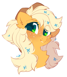 Size: 573x656 | Tagged: safe, artist:mirtash, imported from derpibooru, applejack, earth pony, pony, bust, chest fluff, cute, female, freckles, hat, jackabetes, looking at you, mare, portrait, simple background, solo, three quarter view, white background