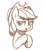 Size: 910x1024 | Tagged: artist needed, safe, applejack, earth pony, pony, female, hat, mare, monochrome, open mouth, plotting, sketch, solo