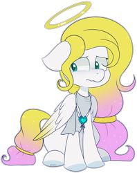 Size: 2382x3006 | Tagged: safe, artist:jetjetj, imported from derpibooru, oc, oc:angel light, pegasus, pony, female, halo, jewelry, mare, necklace, simple background, solo, transparent background