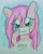 Size: 1272x1590 | Tagged: safe, artist:aleuoliver, artist:aleurajan, imported from derpibooru, pinkie pie, earth pony, pony, bust, crying, eyelashes, fake smile, female, hoof hold, mare, pinkamena diane pie, smiling, solo, traditional art