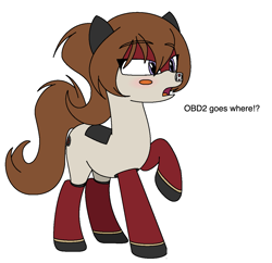 Size: 1163x1124 | Tagged: safe, artist:ethanchang, imported from derpibooru, oc, oc only, oc:civic, original species, pony, 1st awesome platoon, blushing, car pony, dialogue, female, honda, honda civic, mare, ponified, solo