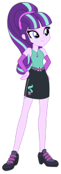 Size: 1280x3650 | Tagged: safe, artist:lhenao, imported from derpibooru, starlight glimmer, human, unicorn, equestria girls, clothes, doppelganger, gauntlet, geode, headband, high heels, human starlight, jewelry, necklace, s5 starlight, shoes, skirt, solo, zipper, zipper skirt