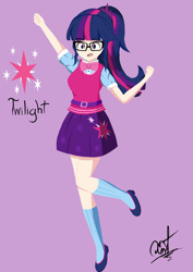 Size: 2480x3508 | Tagged: safe, artist:heart324, imported from derpibooru, sci-twi, twilight sparkle, human, equestria girls, clothes, female, human coloration, humanized, shoes, socks, solo