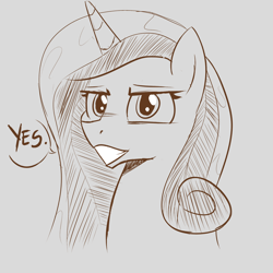 Size: 2000x2000 | Tagged: artist needed, safe, artist:epulson, artist:tinybeasts, imported from derpibooru, princess cadance, alicorn, pony, bust, female, looking at you, mare, monochrome