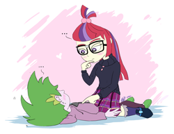 Size: 3300x2550 | Tagged: safe, artist:loreto-arts, imported from derpibooru, moondancer, spike, human, equestria girls, blushing, equestria girls-ified, female, human spike, humanized, male, shipping, spikedancer, straight