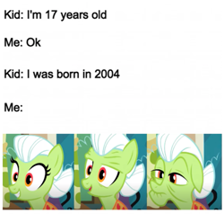 Size: 655x624 | Tagged: safe, imported from derpibooru, granny smith, apple family reunion, 2004, feeling old yet?, meme, ponified meme, young granny smith, younger