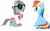 Size: 3571x2235 | Tagged: safe, artist:porygon2z, imported from derpibooru, rainbow dash, oc, oc:nosight, earth pony, pegasus, pony, blind, clothes, duo, earth pony oc, female, heart, hoof on chest, no eyes, open mouth, simple background, sitting, sunglasses, sweater, transparent background, vector