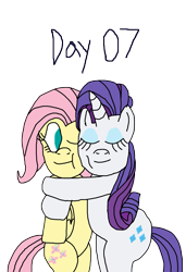 Size: 1711x2500 | Tagged: safe, artist:bigpurplemuppet99, imported from derpibooru, fluttershy, rarity, pegasus, pony, unicorn, 1000 hours in ms paint, bipedal, eyes closed, female, flarity, hind legs, hug, legs together, lesbian, one eye closed, shipping, simple background, transparent background