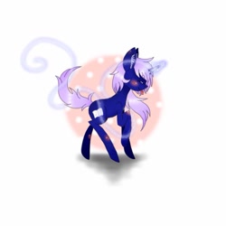 Size: 640x640 | Tagged: safe, artist:cinnavee, imported from derpibooru, oc, oc only, pony, unicorn, :p, blushing, eyes closed, glowing horn, horn, raised hoof, simple background, solo, tongue out, unicorn oc, white background