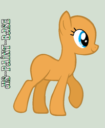 Size: 631x770 | Tagged: safe, artist:ms-paint-base, imported from derpibooru, oc, oc only, earth pony, pony, a bird in the hoof, bald, base, eyelashes, female, gray background, mare, raised hoof, simple background, smiling, solo